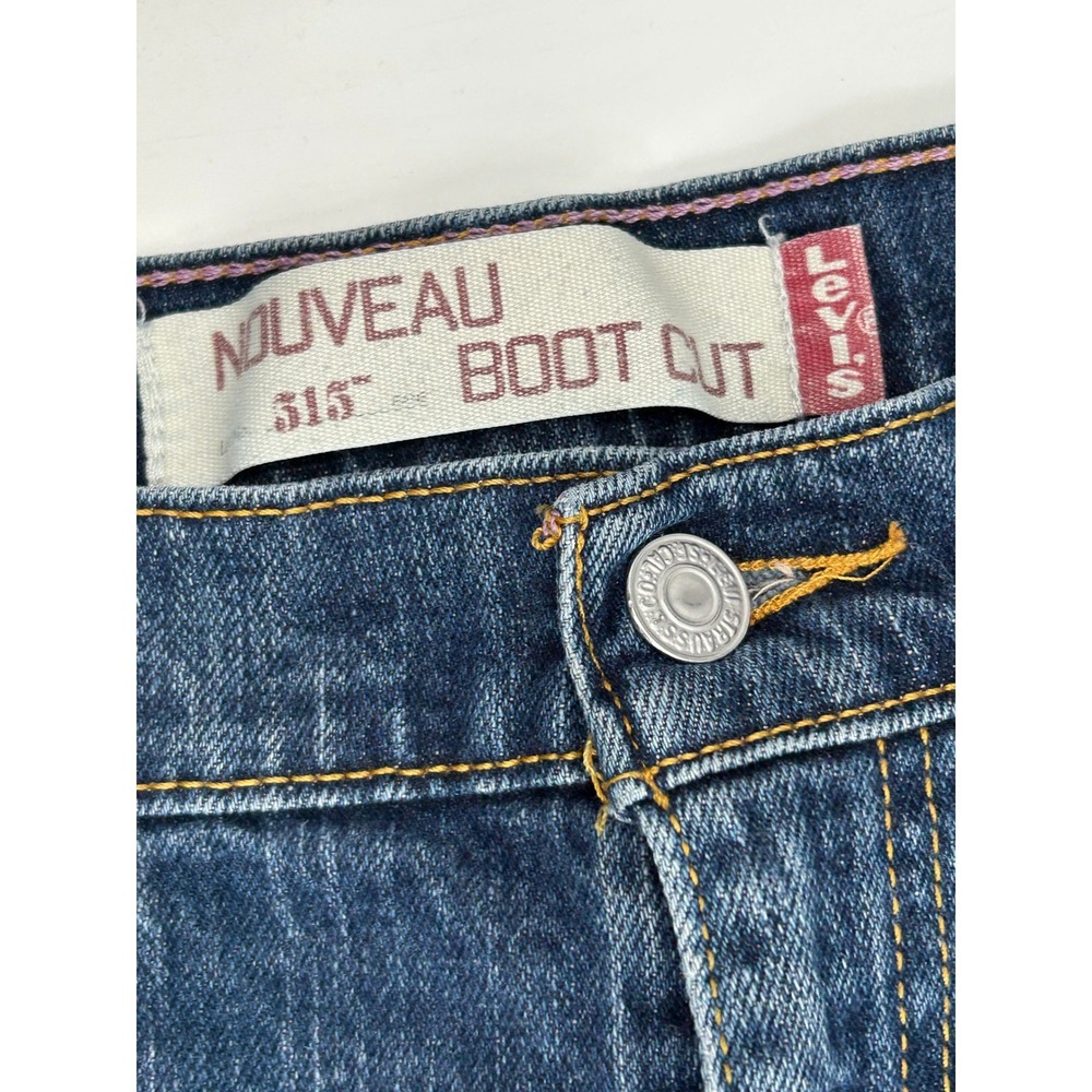 Levi's 515 Bootcut Jeans Nouveau Mid Rise Classic Blue Denim 12 Y2k Vintage - Picture 6 of 10